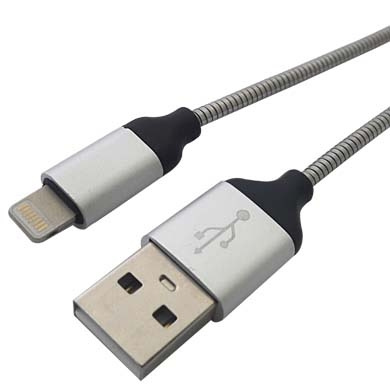 Cable USB BROBOTIX Lightning, Acero, Carga R&aacute;pida 161219