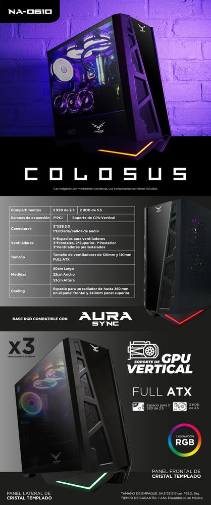 Gabinete Gaming Colosus  Naceb Gaming NA-0610